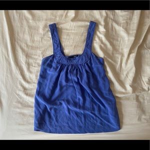 Blue scoop neck blouse/top